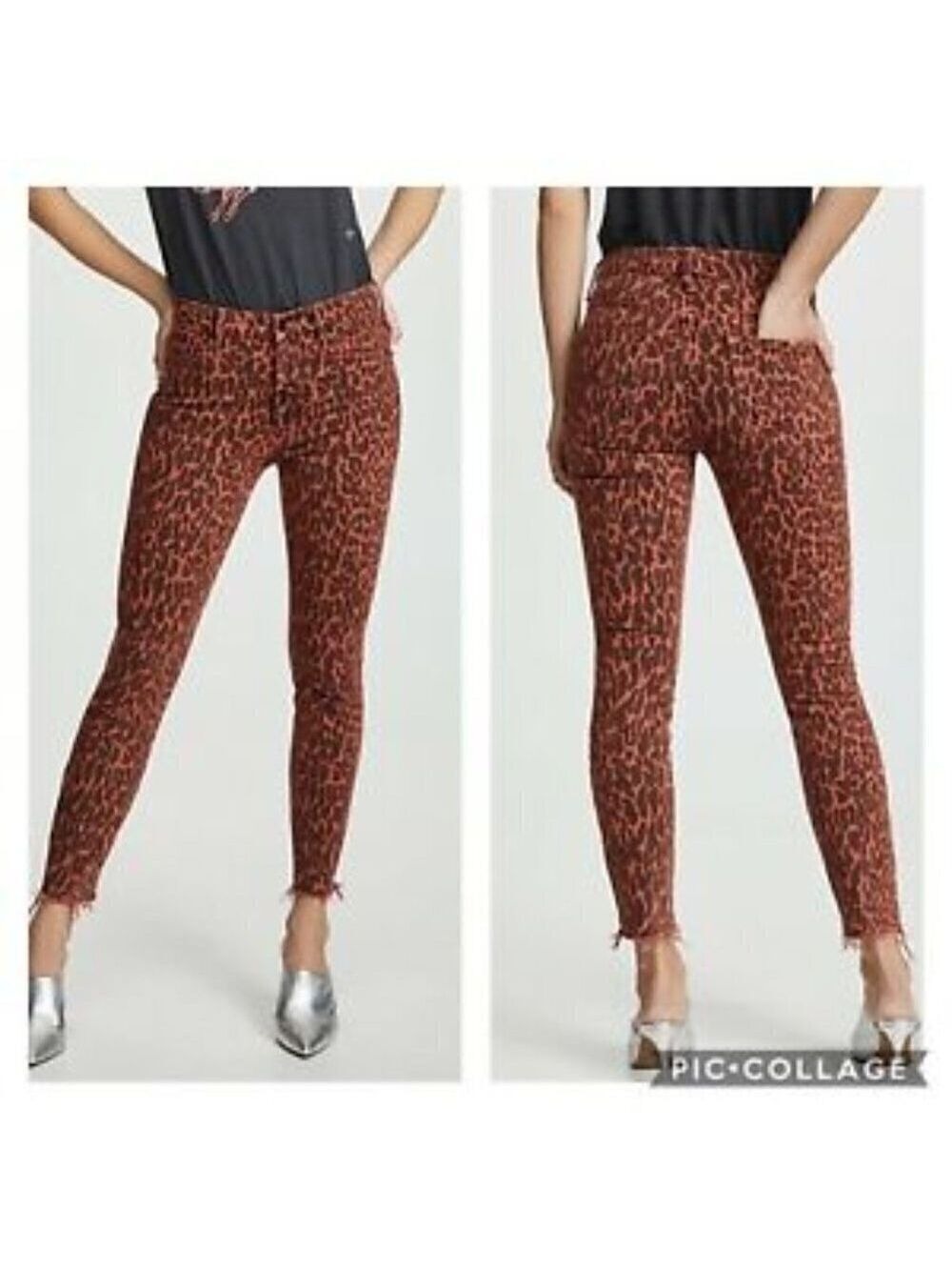 MOTHER BNWT Ankle Fray Jeans High Waist Animal